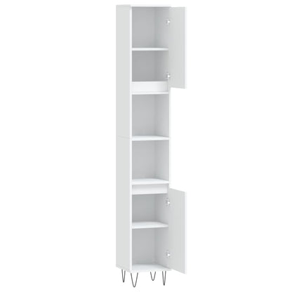 Badkamerkast 30X30X90 Cm Bewerkt Hout Wit
