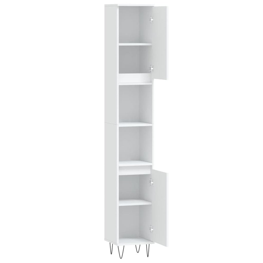 Badkamerkast 30X30X90 Cm Bewerkt Hout Wit