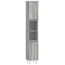 Badkamerkast 30X30X90 Cm Bewerkt Hout Eikenkleur Grijs sonoma