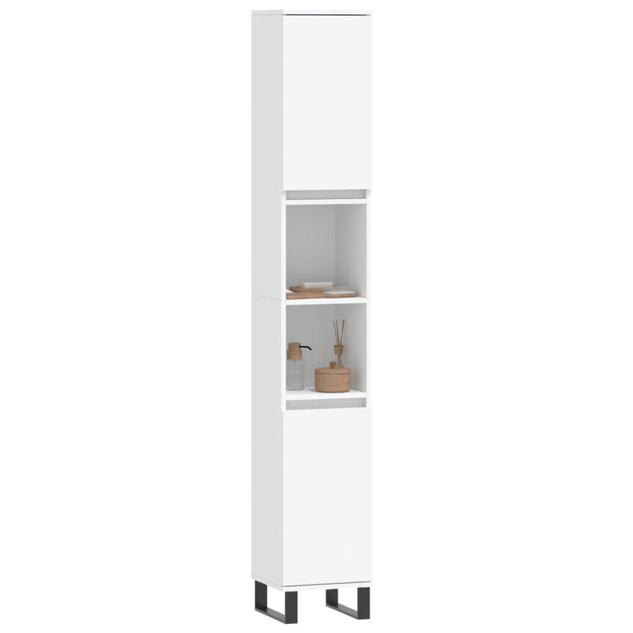 Badkamerkast 30X30X90 Cm Bewerkt Hout Wit