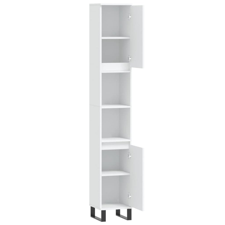 Badkamerkast 30X30X90 Cm Bewerkt Hout Wit