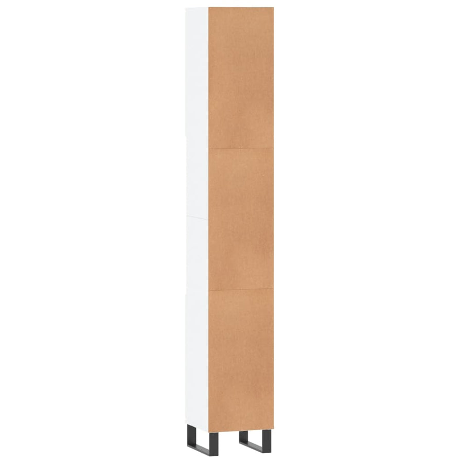 Badkamerkast 30X30X90 Cm Bewerkt Hout Wit