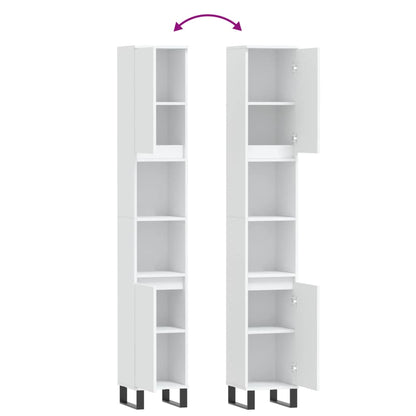 Badkamerkast 30X30X90 Cm Bewerkt Hout Wit