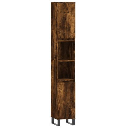 Badkamerkast 30X30X90 Cm Bewerkt Hout Kleurig Gerookt eiken