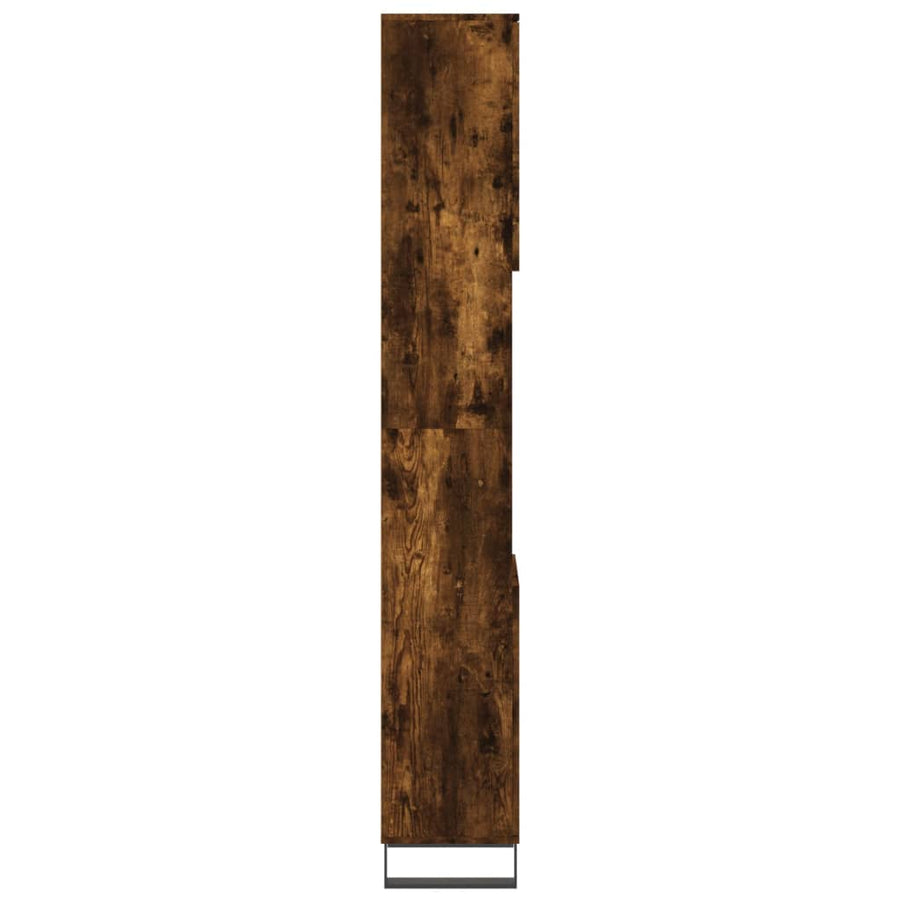 Badkamerkast 30X30X90 Cm Bewerkt Hout Kleurig Gerookt eiken