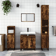 Badkamerkast 30x30x90 cm bewerkt hout gerookt eiken