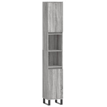 Badkamerkast 30X30X90 Cm Bewerkt Hout Eikenkleur Grijs sonoma