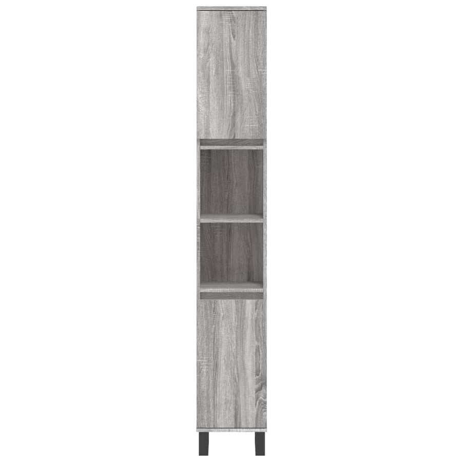 Badkamerkast 30X30X90 Cm Bewerkt Hout Eikenkleur Grijs sonoma
