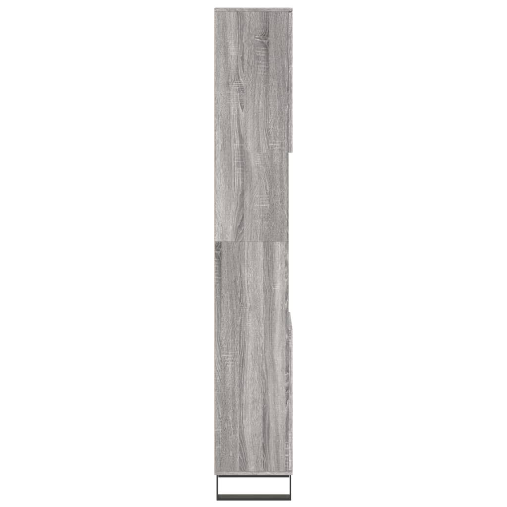 Badkamerkast 30X30X90 Cm Bewerkt Hout Eikenkleur Grijs sonoma