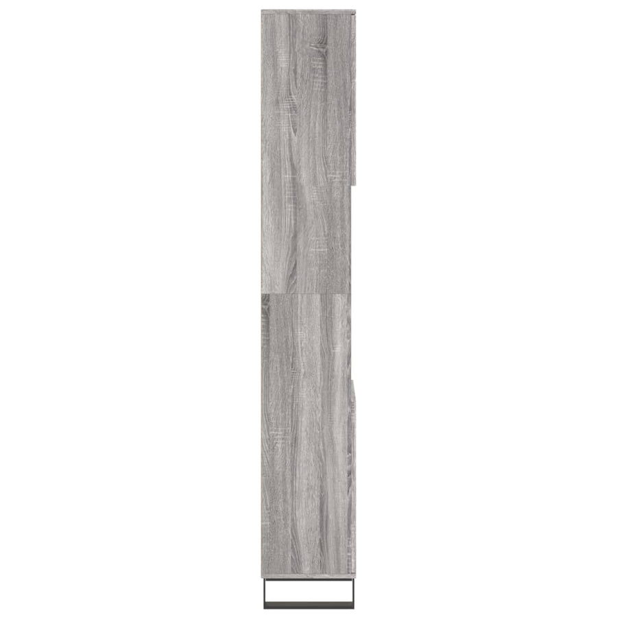 Badkamerkast 30X30X90 Cm Bewerkt Hout Eikenkleur Grijs sonoma