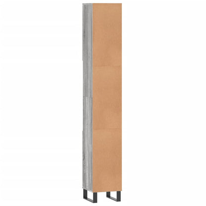Badkamerkast 30X30X90 Cm Bewerkt Hout Eikenkleur Grijs sonoma