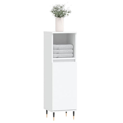 Badkamerkast 30X30X100 Cm Bewerkt Hout Wit