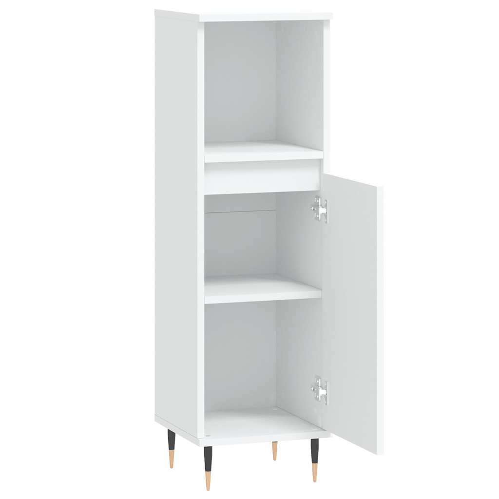 Badkamerkast 30X30X100 Cm Bewerkt Hout Wit