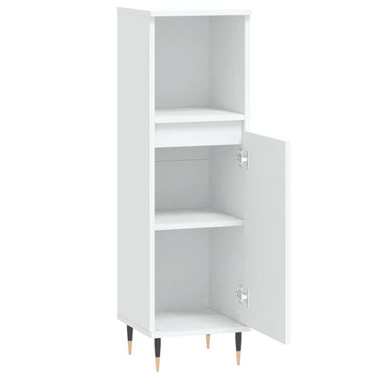 Badkamerkast 30X30X100 Cm Bewerkt Hout Wit