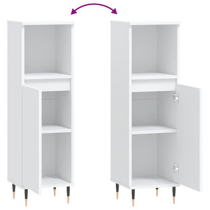 Badkamerkast 30X30X100 Cm Bewerkt Hout Wit