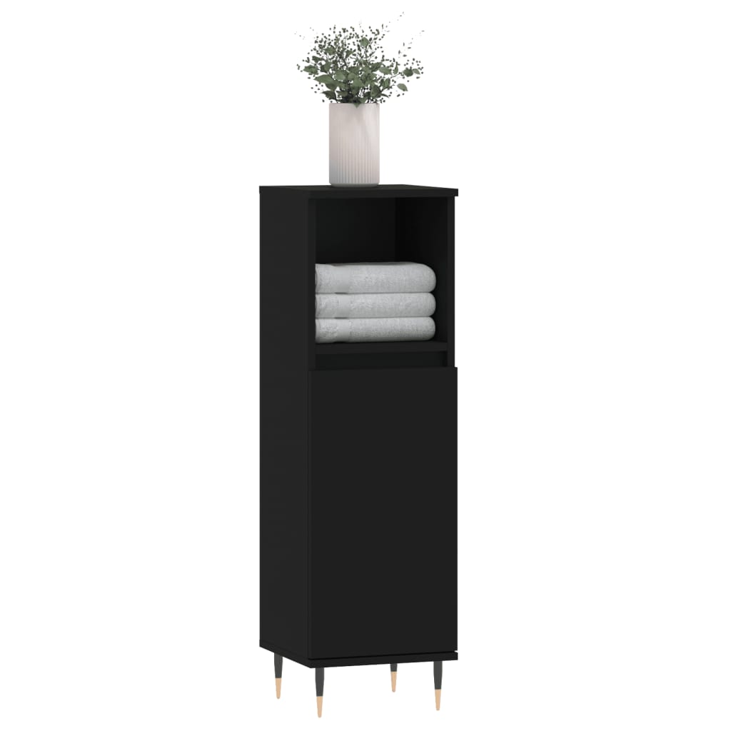 Badkamerkast 30X30X00 Cm Bewerkt Hout Zwart