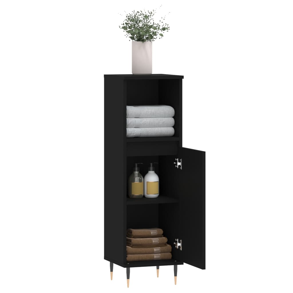 Badkamerkast 30X30X00 Cm Bewerkt Hout Zwart
