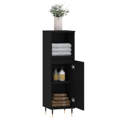 Badkamerkast 30X30X00 Cm Bewerkt Hout Zwart