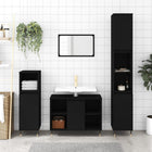 Bathroom cabinet 30x30x100 cm treated wood black