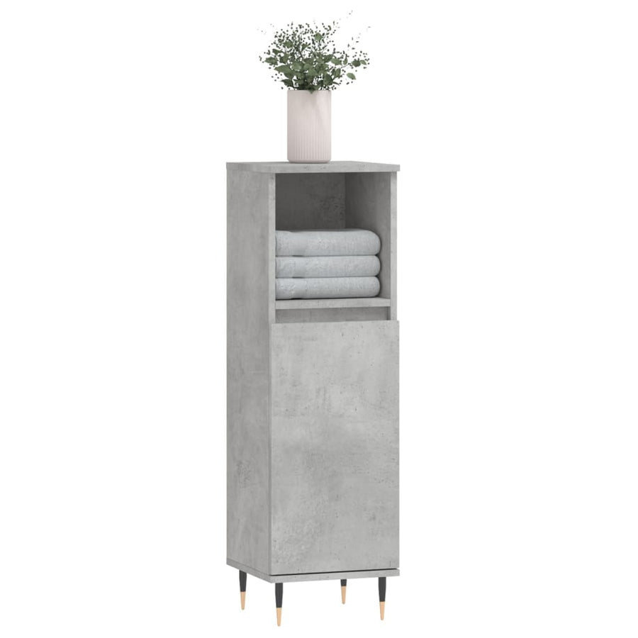 Badkamerkast 30X30X00 Cm Bewerkt Hout Betongrijs