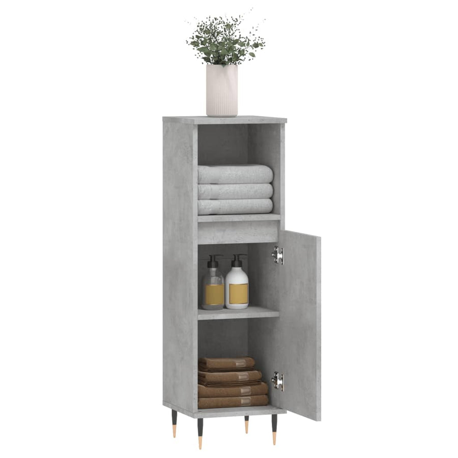 Badkamerkast 30X30X00 Cm Bewerkt Hout Betongrijs