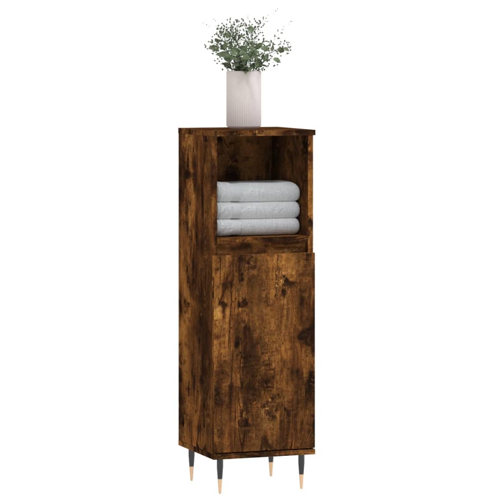 Badkamerkast 30X30X00 Cm Bewerkt Hout Kleurig Gerookt eiken
