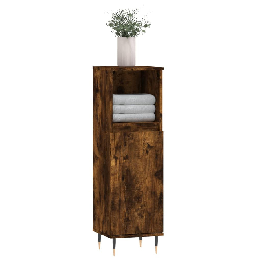 Badkamerkast 30X30X00 Cm Bewerkt Hout Kleurig Gerookt eiken