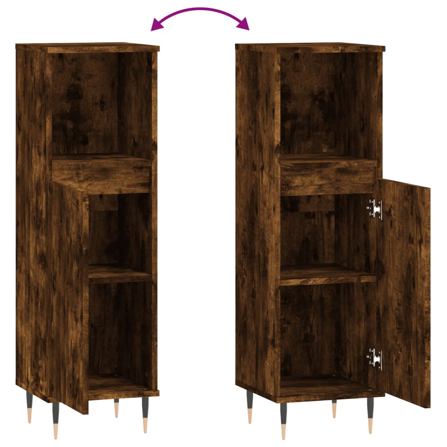 Badkamerkast 30X30X00 Cm Bewerkt Hout Kleurig Gerookt eiken