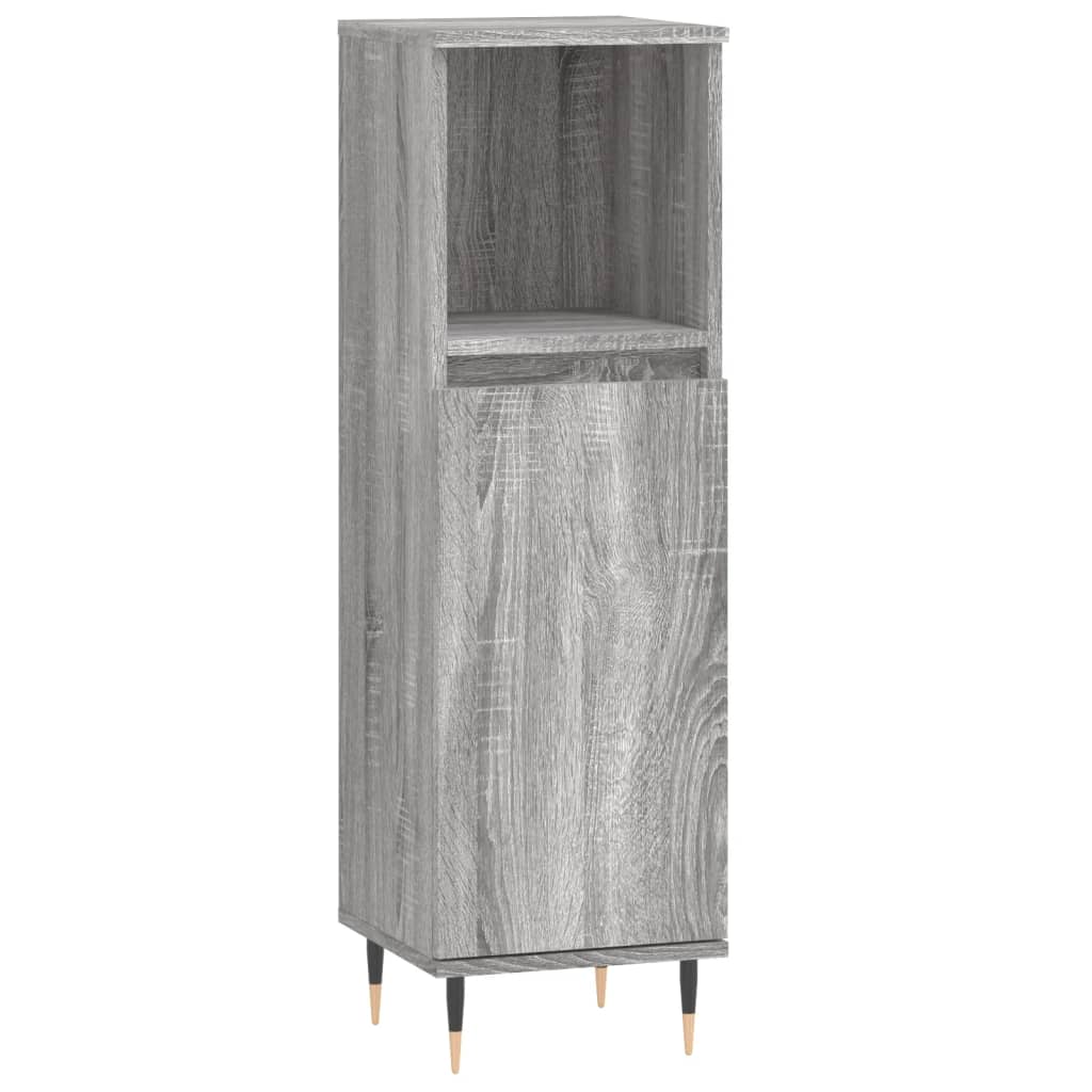 Badkamerkast 30X30X00 Cm Bewerkt Hout Eikenkleur Grijs sonoma