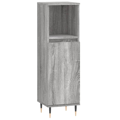 Badkamerkast 30X30X00 Cm Bewerkt Hout Eikenkleur Grijs sonoma