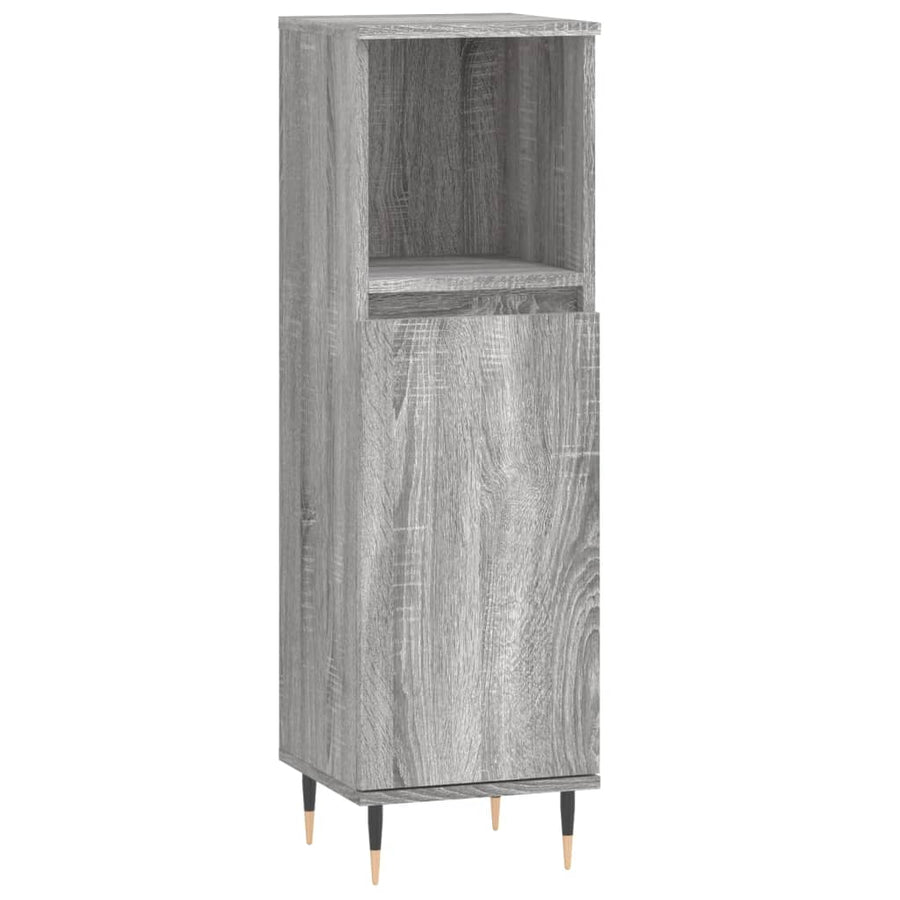 Badkamerkast 30X30X00 Cm Bewerkt Hout Eikenkleur Grijs sonoma
