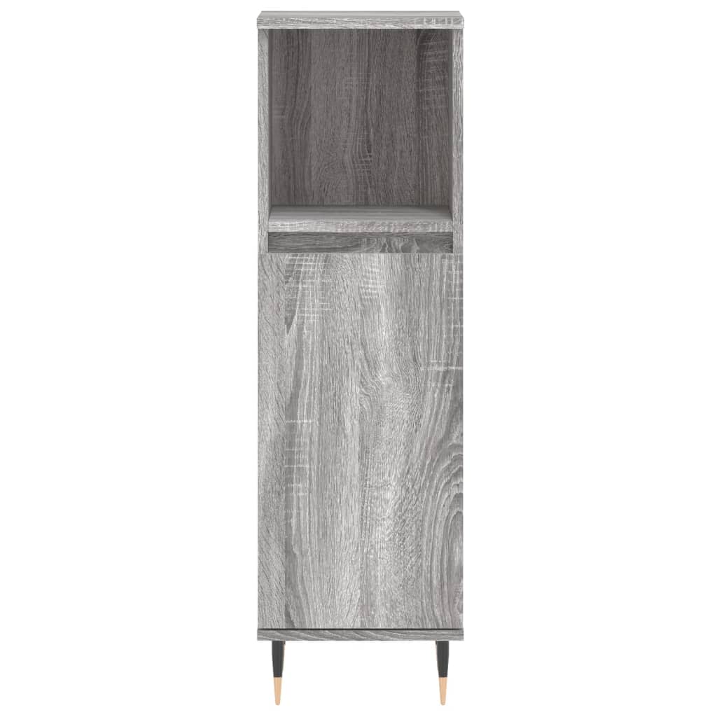 Badkamerkast 30X30X00 Cm Bewerkt Hout Eikenkleur Grijs sonoma