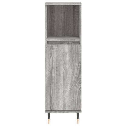 Badkamerkast 30X30X00 Cm Bewerkt Hout Eikenkleur Grijs sonoma