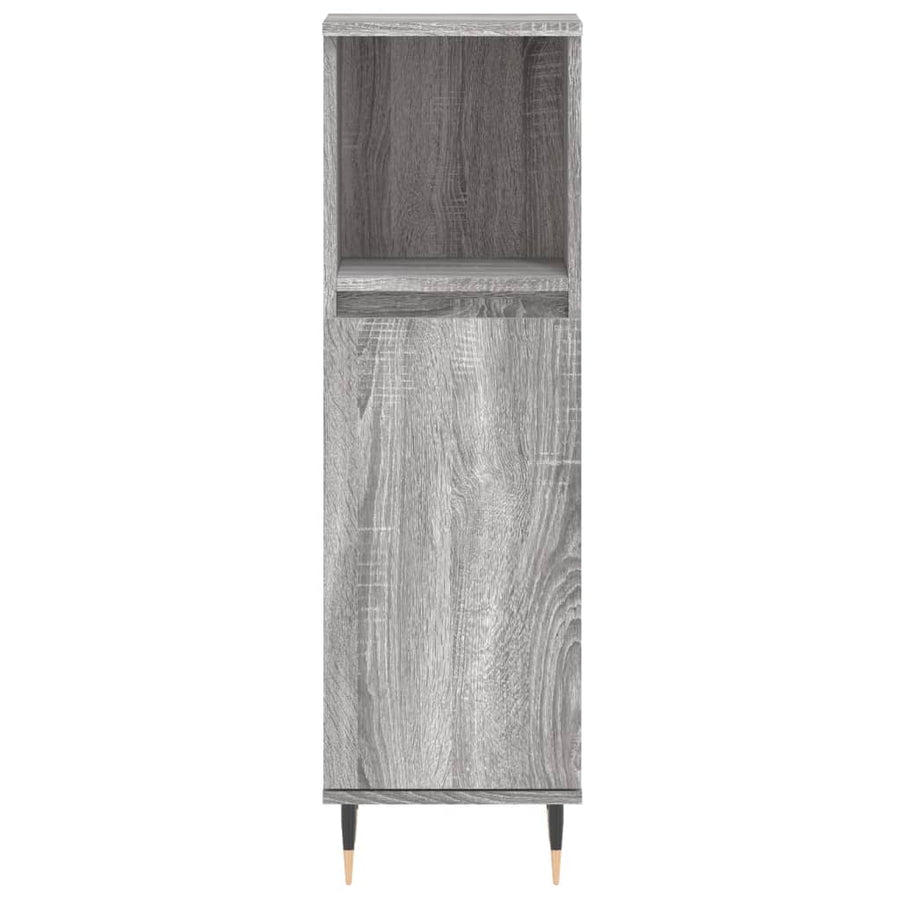 Badkamerkast 30X30X00 Cm Bewerkt Hout Eikenkleur Grijs sonoma