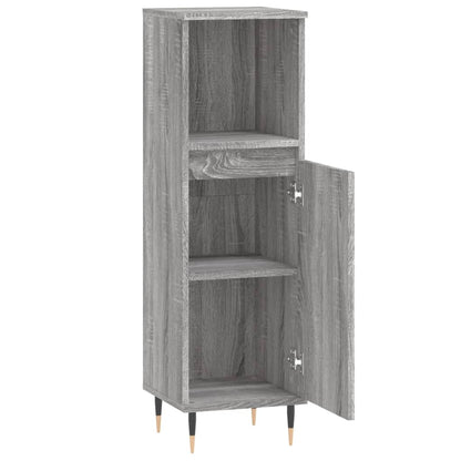 Badkamerkast 30X30X00 Cm Bewerkt Hout Eikenkleur Grijs sonoma