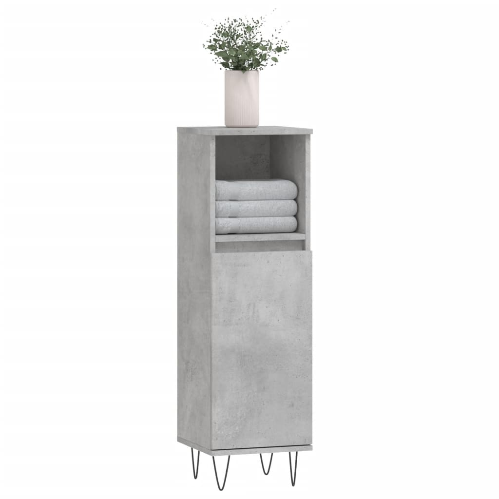Badkamerkast 30X30X00 Cm Bewerkt Hout Betongrijs