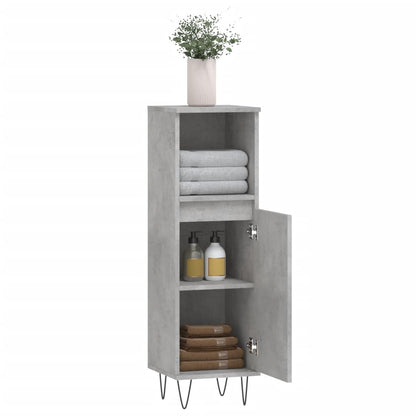 Badkamerkast 30X30X00 Cm Bewerkt Hout Betongrijs