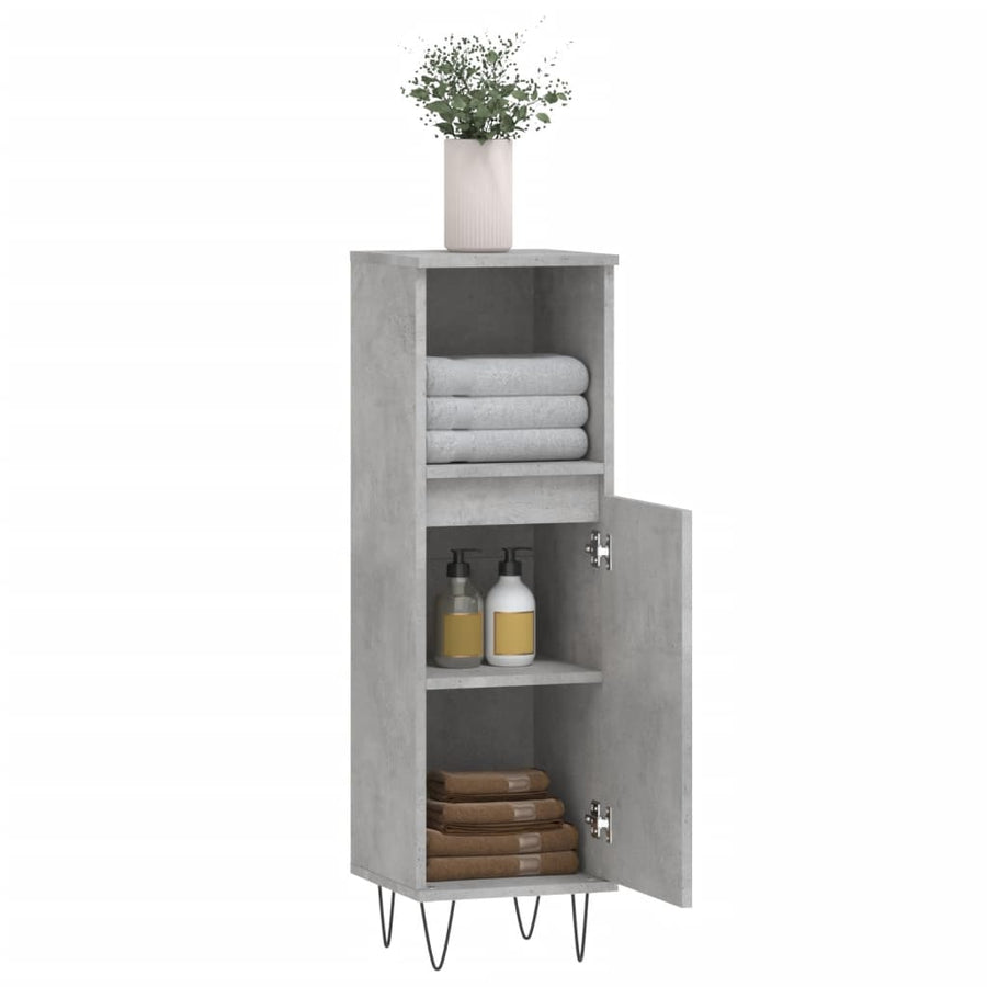 Badkamerkast 30X30X00 Cm Bewerkt Hout Betongrijs