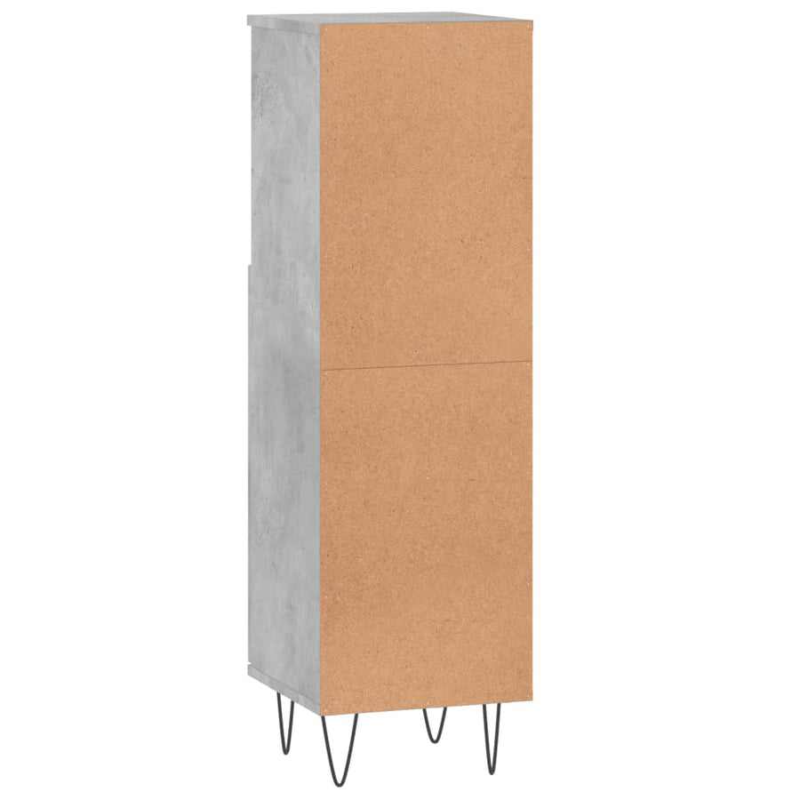 Badkamerkast 30X30X00 Cm Bewerkt Hout Betongrijs