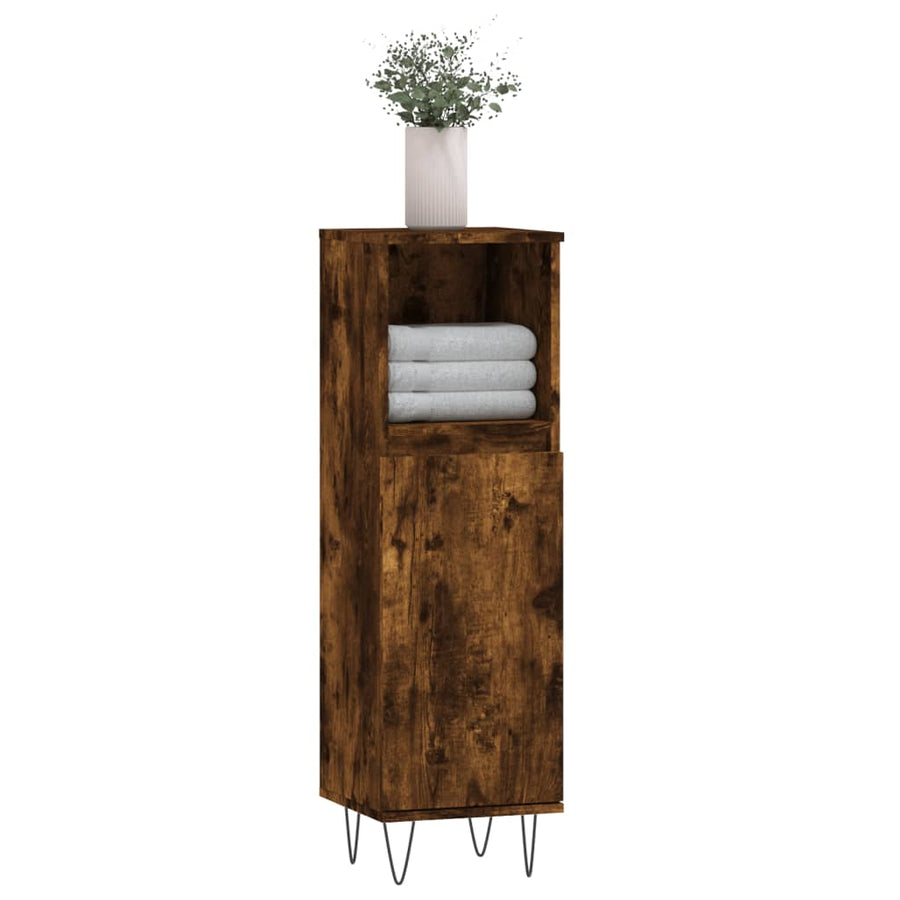 Badkamerkast 30X30X00 Cm Bewerkt Hout Kleurig Gerookt eiken