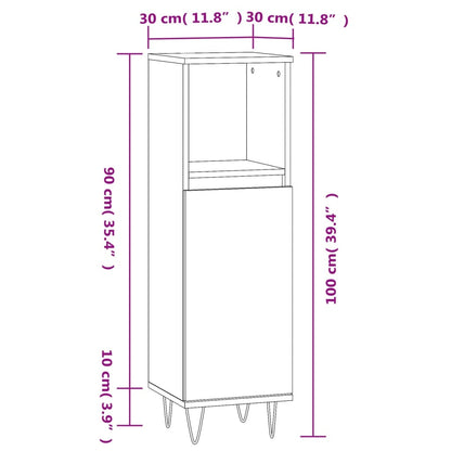Badkamerkast 30X30X00 Cm Bewerkt Hout Kleurig Gerookt eiken