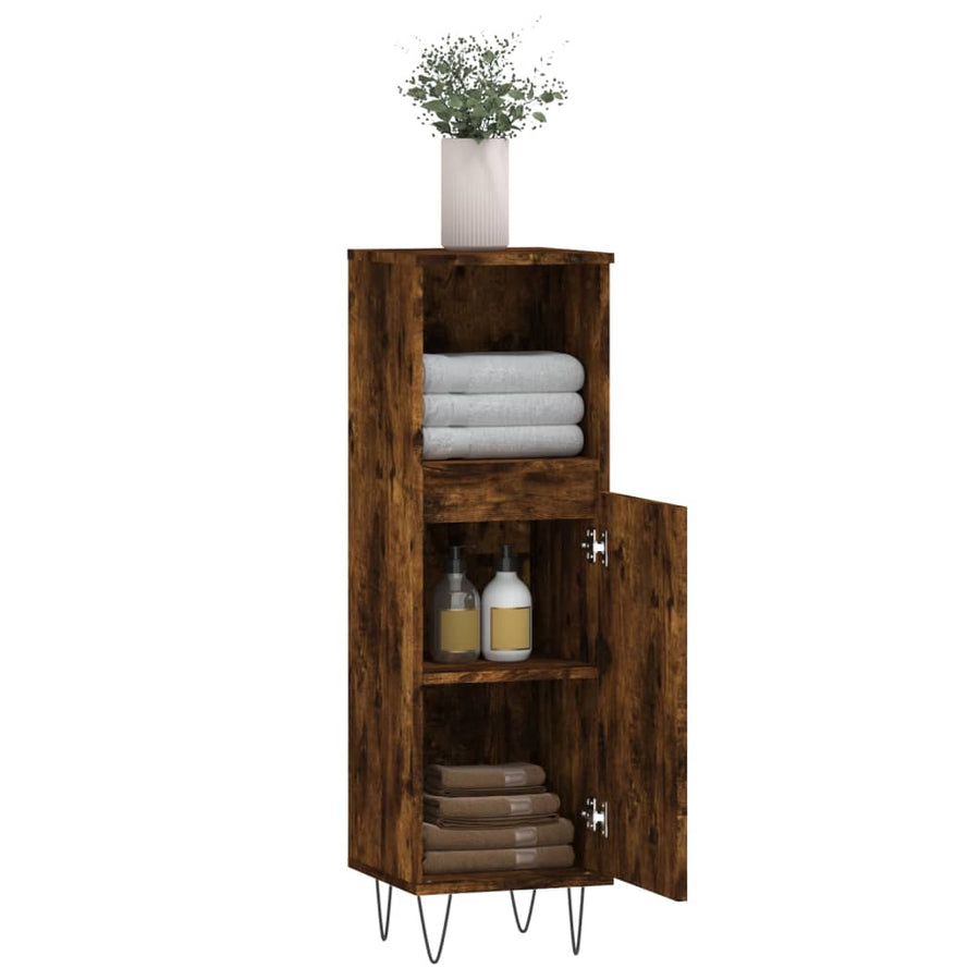 Badkamerkast 30X30X00 Cm Bewerkt Hout Kleurig Gerookt eiken