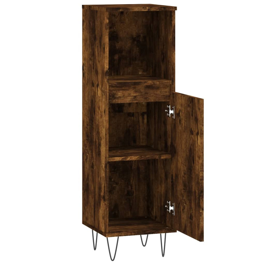 Badkamerkast 30X30X00 Cm Bewerkt Hout Kleurig Gerookt eiken
