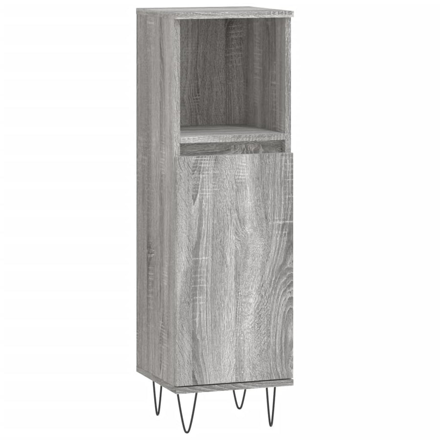 Badkamerkast 30X30X00 Cm Bewerkt Hout Eikenkleur Grijs sonoma