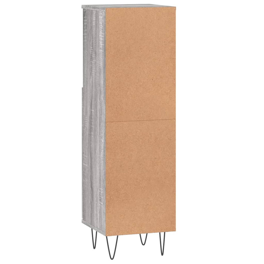 Badkamerkast 30X30X00 Cm Bewerkt Hout Eikenkleur Grijs sonoma