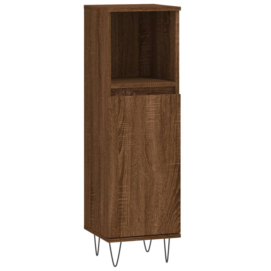 Badkamerkast 30X30X00 Cm Bewerkt Hout bruin eikenkleur