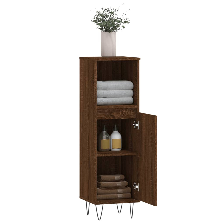 Badkamerkast 30X30X00 Cm Bewerkt Hout bruin eikenkleur