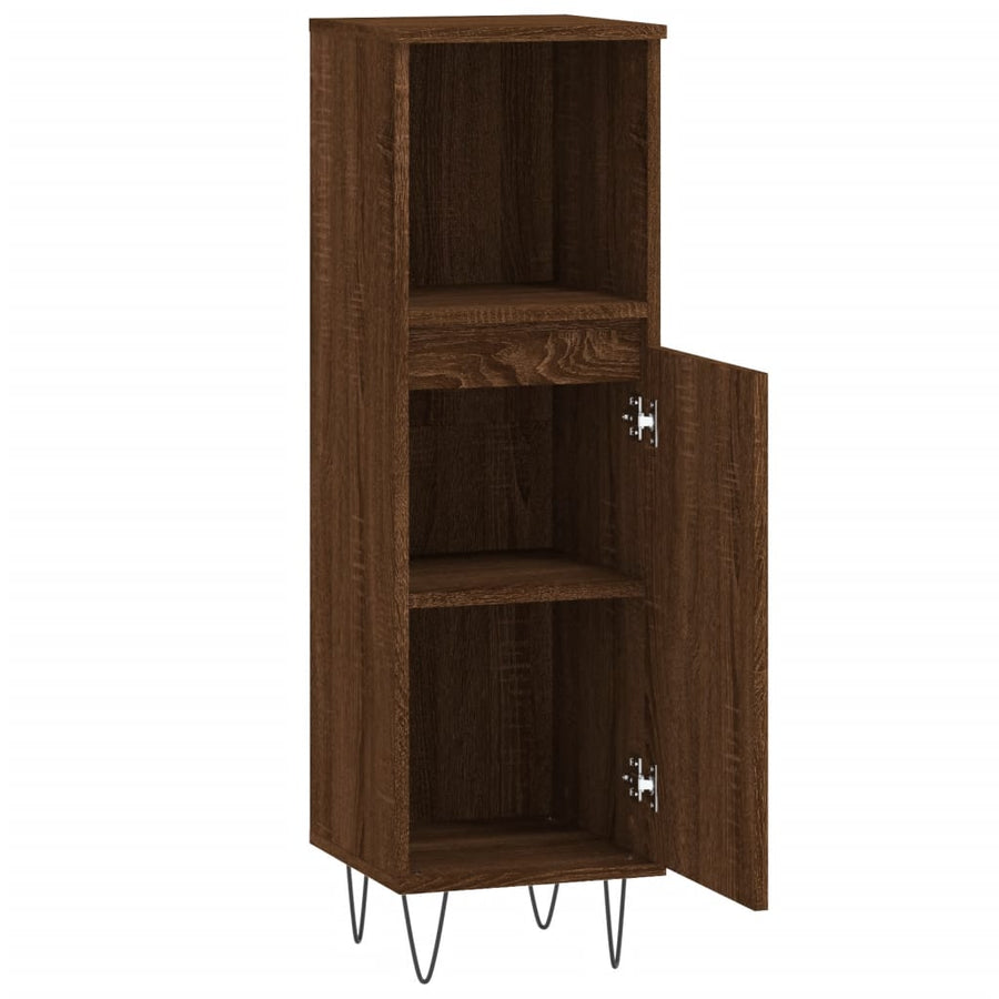 Badkamerkast 30X30X00 Cm Bewerkt Hout bruin eikenkleur