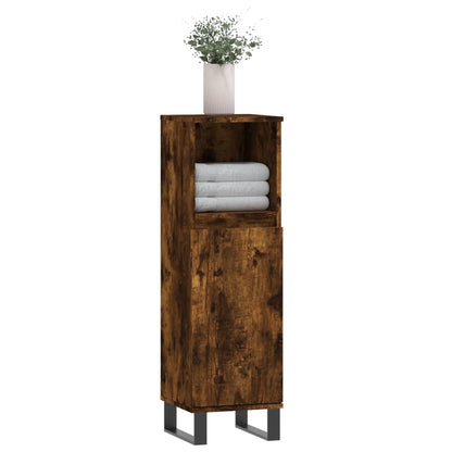 Badkamerkast 30X30X00 Cm Bewerkt Hout Kleurig Gerookt eiken