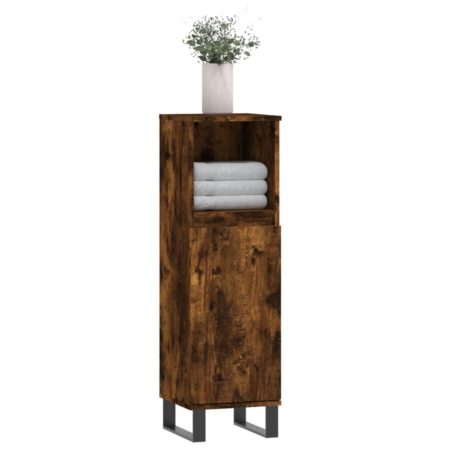 Badkamerkast 30X30X00 Cm Bewerkt Hout Kleurig Gerookt eiken